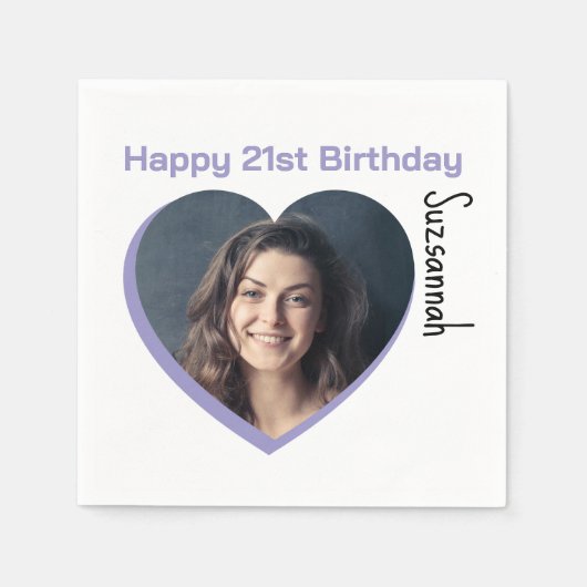 Vorlage für das benutzerdefinierte Foto 21. Happy Serviette (Vorderseite)