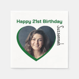 Vorlage für das benutzerdefinierte Foto 21. Happy  Serviette