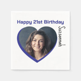 Vorlage für das benutzerdefinierte Foto 21. Happy  Serviette
