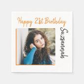 Vorlage für das benutzerdefinierte Foto 21. Happy  Serviette (Vorderseite)