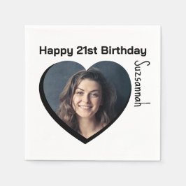 Vorlage für das benutzerdefinierte Foto 21. Happy  Serviette