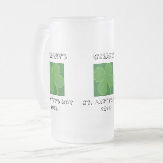 Vorlage für das benutzerdefinierte St Patrick's Da Mattglas Bierglas (Vorderseite Links)
