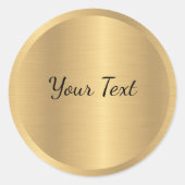 Vorlage für das benutzerdefinierte Text-Imitat Gol Runder Aufkleber (Vorderseite)