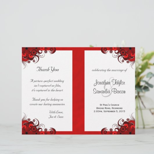 Vorlage für das Bi-Falten-Hochzeitsprogramm "Gothi (Stehend Vorderseite)