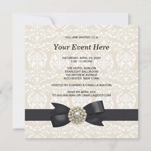 Vorlage für das Black Krawatte Party-Ereignis von (Rückseite)