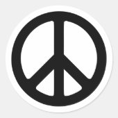 Vorlage für das Black Peace Symbol Runder Aufkleber (Vorderseite)