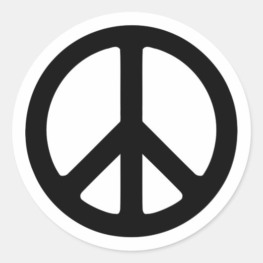 Vorlage für das Black Peace Symbol Runder Aufkleber (Vorderseite)