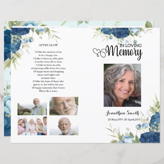 Vorlage für das Blaue Blumenbeerungsprogramm (Vorne/Hinten)