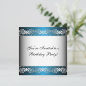 Vorlage für das blaue und silberne Party (Stehend Vorderseite)