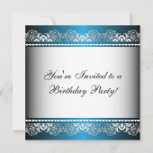 Vorlage für das blaue und silberne Party (Vorderseite)