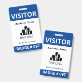 Vorlage für das Blauen, weißes, doppelseitige Logo Ausweis (Vorder- & Rückseite)