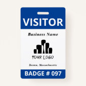 Vorlage für das Blauen, weißes, doppelseitige Logo Ausweis (Rückseite)