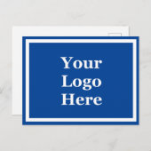 Vorlage für das Blue-and-White-Company-Logo Postkarte (Vorne/Hinten)