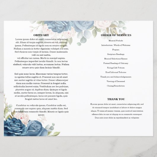 Vorlage für das Blue Floral Funerary Program (Rückseite)