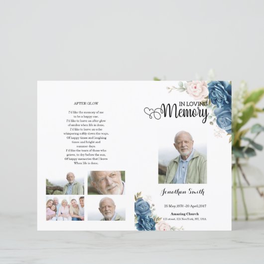 Vorlage für das Blue Floral Funerary Program (Stehend Vorderseite)