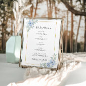 Vorlage für das Blue Wedding Bar Menu Poster