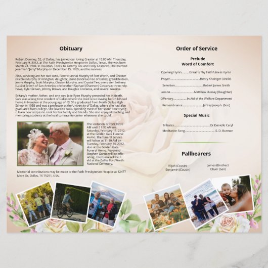 Vorlage für das Blumenbeerungsprogramm (Rückseite)