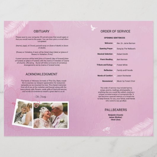 Vorlage für das Blumenbeerungsprogramm (Rückseite)