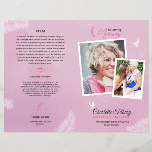 Vorlage für das Blumenbeerungsprogramm (Vorderseite)