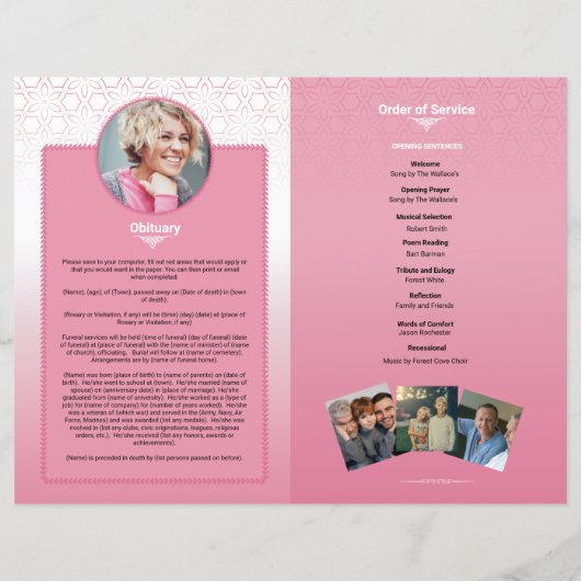 Vorlage für das Blumenbeerungsprogramm (Rückseite)