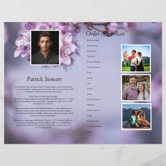 Vorlage für das Blumenbeerungsprogramm (Rückseite)