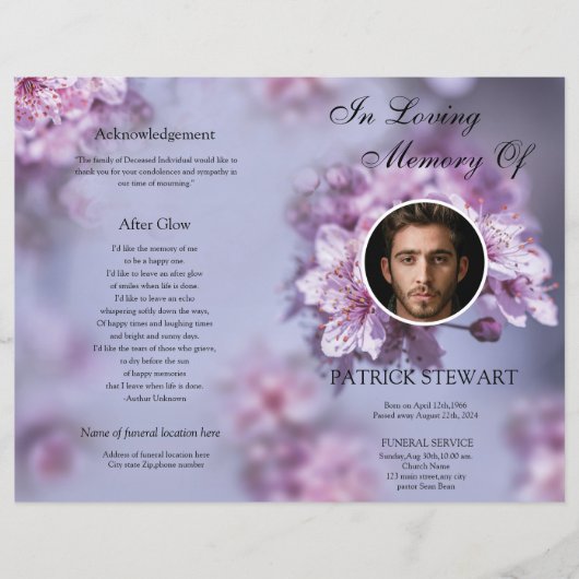 Vorlage für das Blumenbeerungsprogramm (Vorderseite)