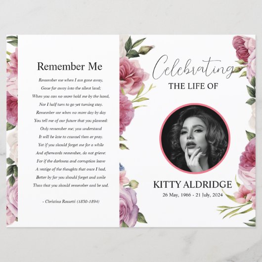 Vorlage für das Blumenbeerungsprogramm (Vorderseite)