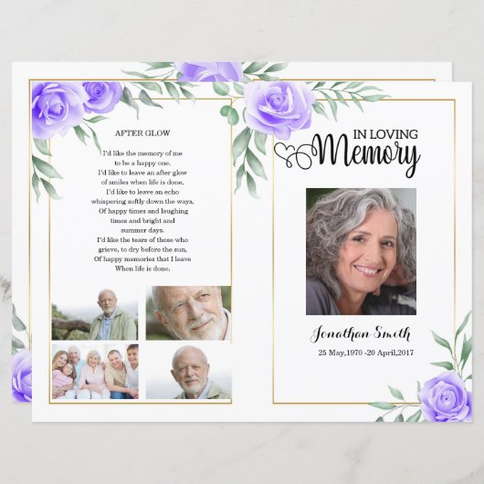 Vorlage für das Blumenbeerungsprogramm (Vorne/Hinten)