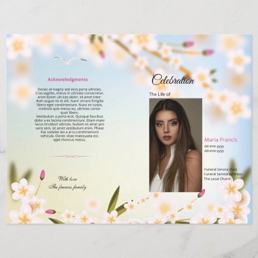 Vorlage für das Blumenbeerungsprogramm (Vorderseite)