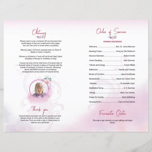 Vorlage für das Blumenbeerungsprogramm (Rückseite)