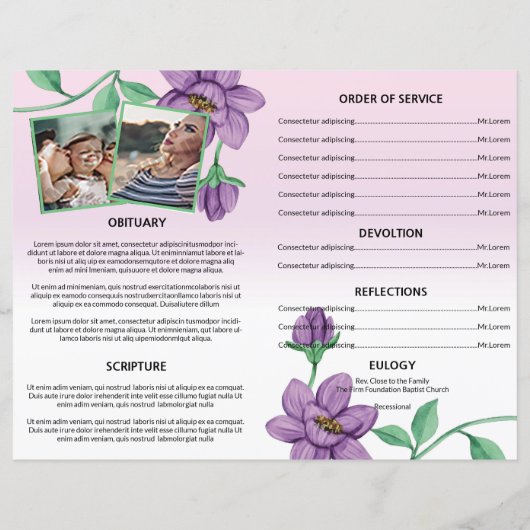 Vorlage für das Blumenbeerungsprogramm (Rückseite)