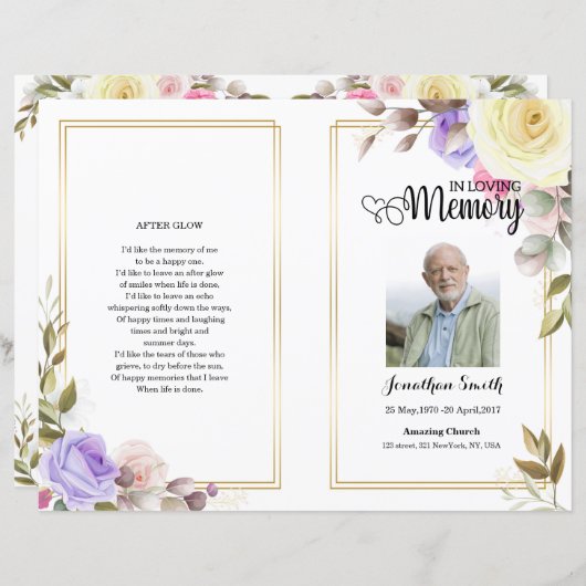 Vorlage für das Blumenbeerungsprogramm (Vorne/Hinten)