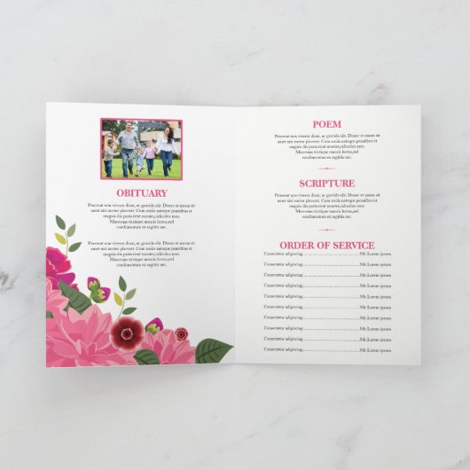 Vorlage für das Blumenbeerungsprogramm (Innenseite)