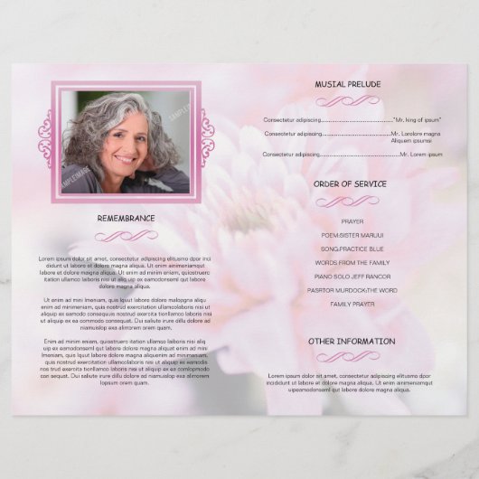 Vorlage für das Blumenbeerungsprogramm (Rückseite)