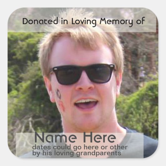 Vorlage für das Buchzeichen der Spende Quadratischer Aufkleber (Vorderseite)