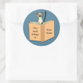 Vorlage für das Buchzeichen von ähnlichen Katzen Runder Aufkleber (Tasche)