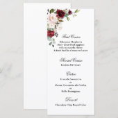 Vorlage für das Burgundy Wedding Menu (Vorne/Hinten)