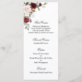 Vorlage für das Burgundy Wedding Menu (Vorderseite)