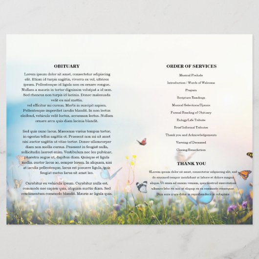 Vorlage für das Butterfly-Bestattungsprogramm (Rückseite)