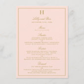 Vorlage für das Chic Blush Pink & Gold-Hochzeitmen (Vorderseite)