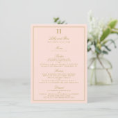 Vorlage für das Chic Blush Pink & Gold-Hochzeitmen (Stehend Vorderseite)