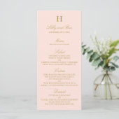 Vorlage für das Chic Blush Pink & Gold-Hochzeitmen (Stehend Vorderseite)