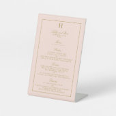 Vorlage für das Chic Blush Pink & Gold-Hochzeitmen Sockelschild (Vorderseite)