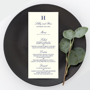 Vorlage für das Chic Navy & Ivory Wedding Menu