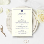 Vorlage für das Chic Navy & Ivory Wedding Menu