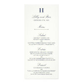 Vorlage für das Chic Navy & Ivory Wedding Menu Werbekarte (Vorne)