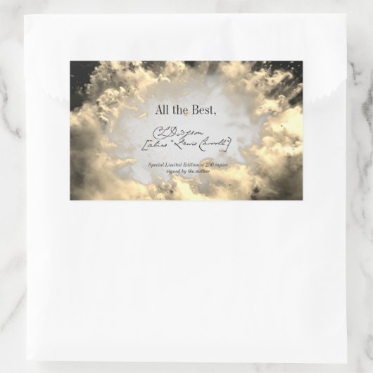 Vorlage für das Clouds Signature Author Buchzeiche Rechteckiger Aufkleber (Tasche)