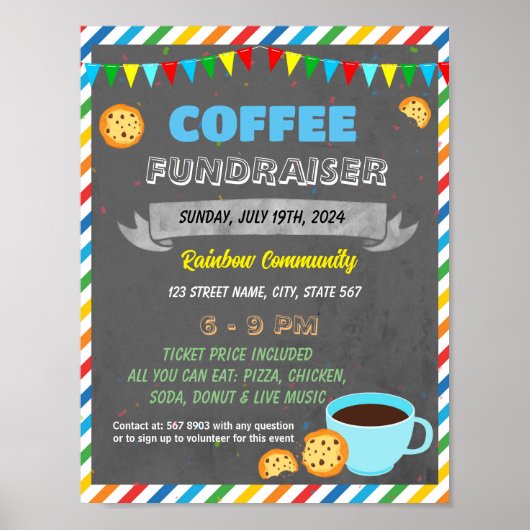 Vorlage für das Coffee Fundraiser-Ereignis Poster (Vorne)