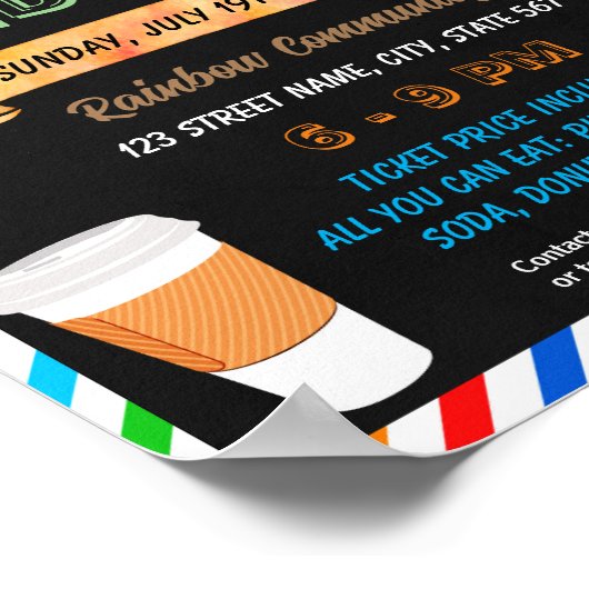 Vorlage für das Coffee Fundraiser-Ereignis Poster (Ecke)