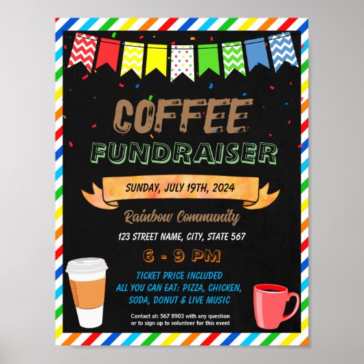 Vorlage für das Coffee Fundraiser-Ereignis Poster (Vorne)